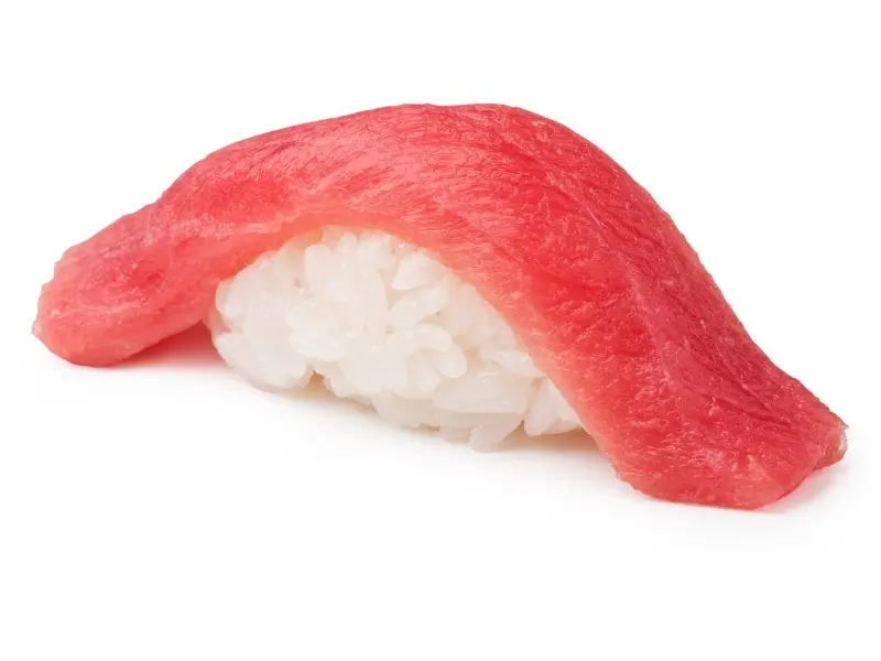 Tuna nigiri sushi with fresh tuna fillet atop seasoned rice at Kung Fu Kitchen, a Japanese Restaurant in North Smithfield